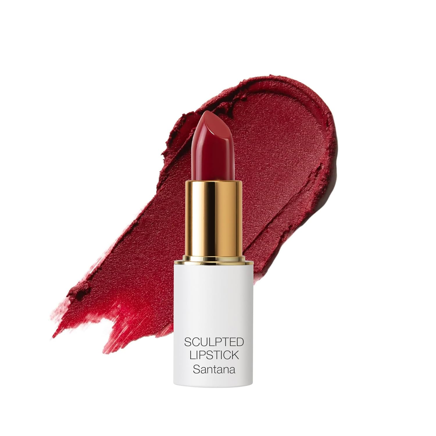 Ogee Full Bloom Sculpted Lipstick (Santana - Cherry Red) - Long Lasting Organic Lipstick with Jojoba Oil & Micro Hyaluronic Acid